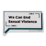 Click here for more information about SP-24-02 - "We Can End Sexual Violence" Cut-Out Sticker (50 pack)